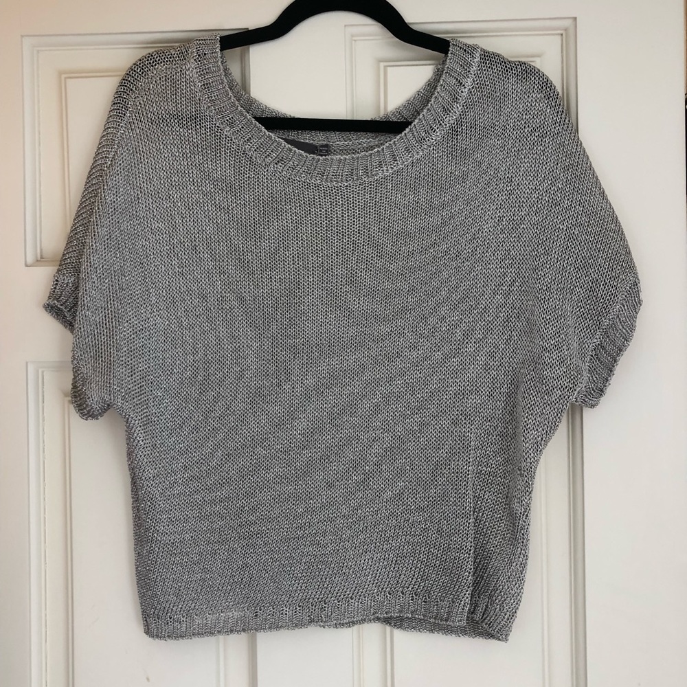 Vince silver metallic top
